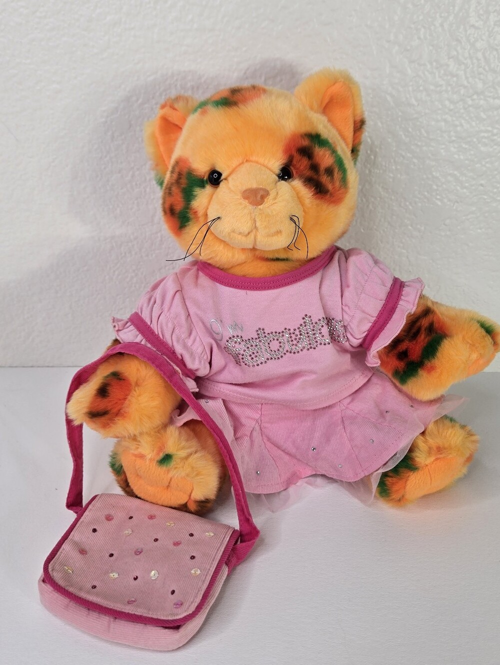 Build A Bear Halloween Jack O Lantern Pumpkin Plush Kitty Cat RARE 2008 Retired